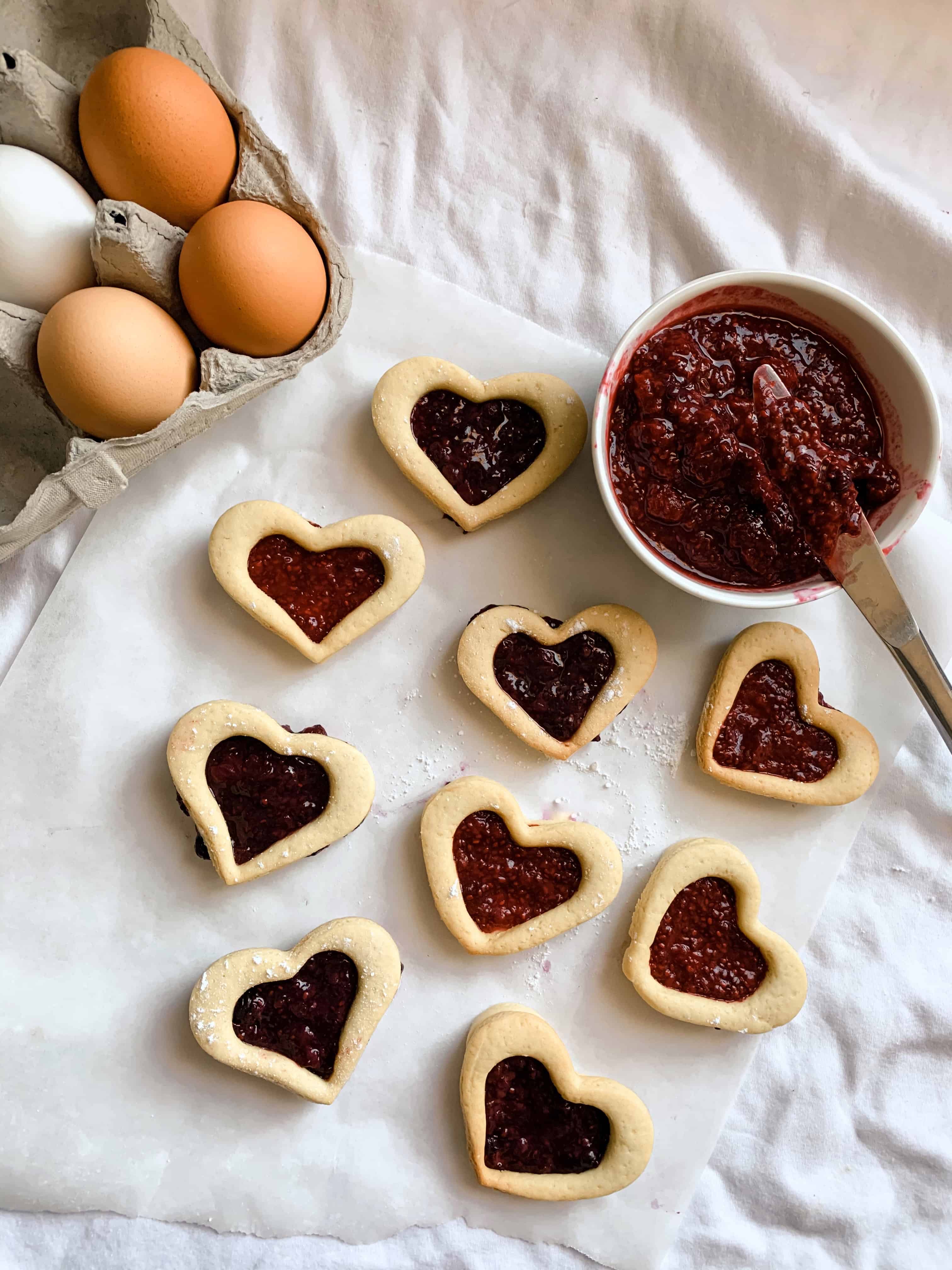 chia jam linzer cookies