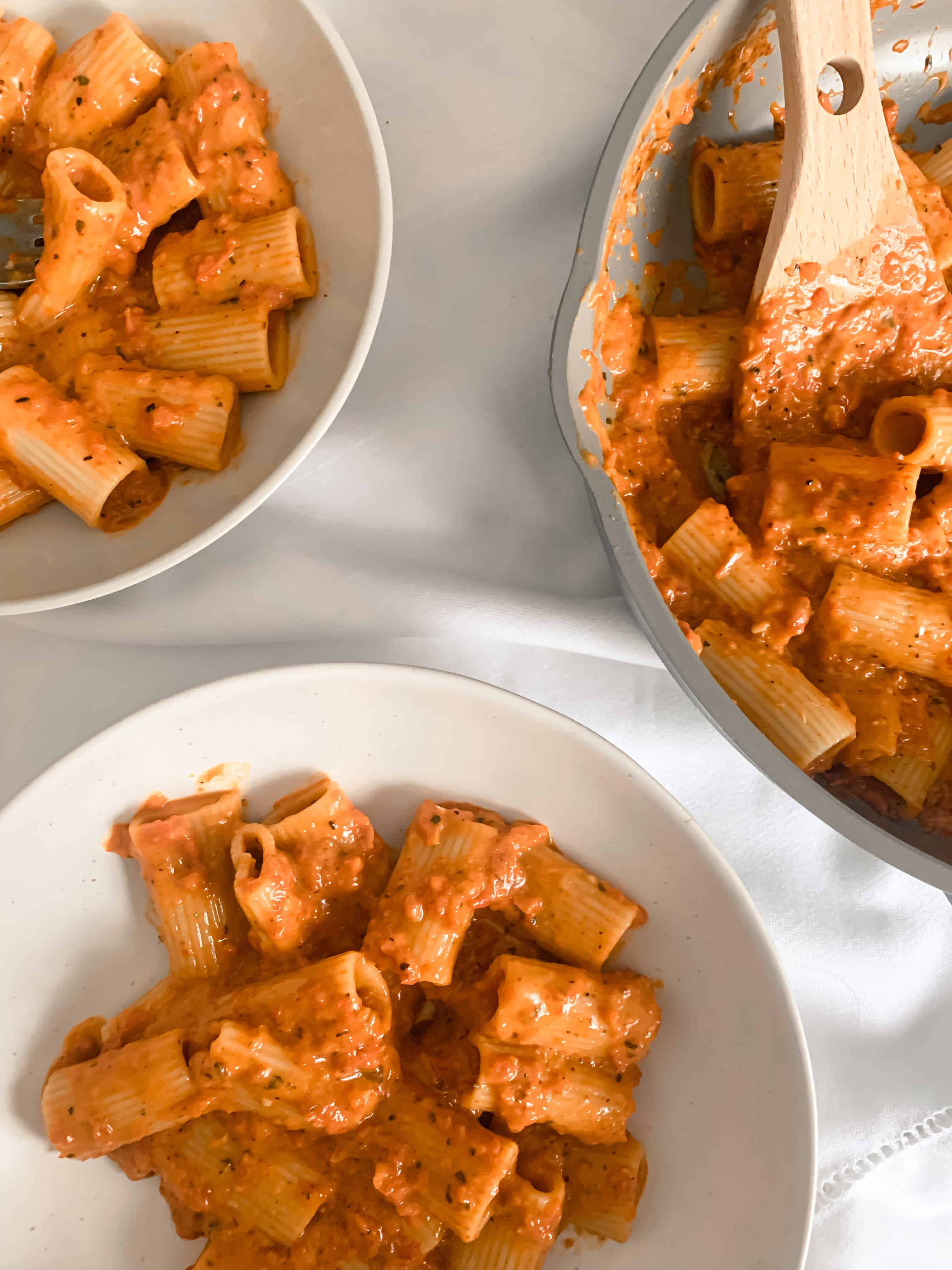 vegan red pepper pasta