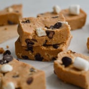 Homemade perfect bars stacked.
