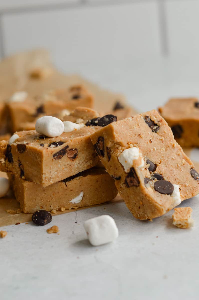 Stack of homemade perfect bars.