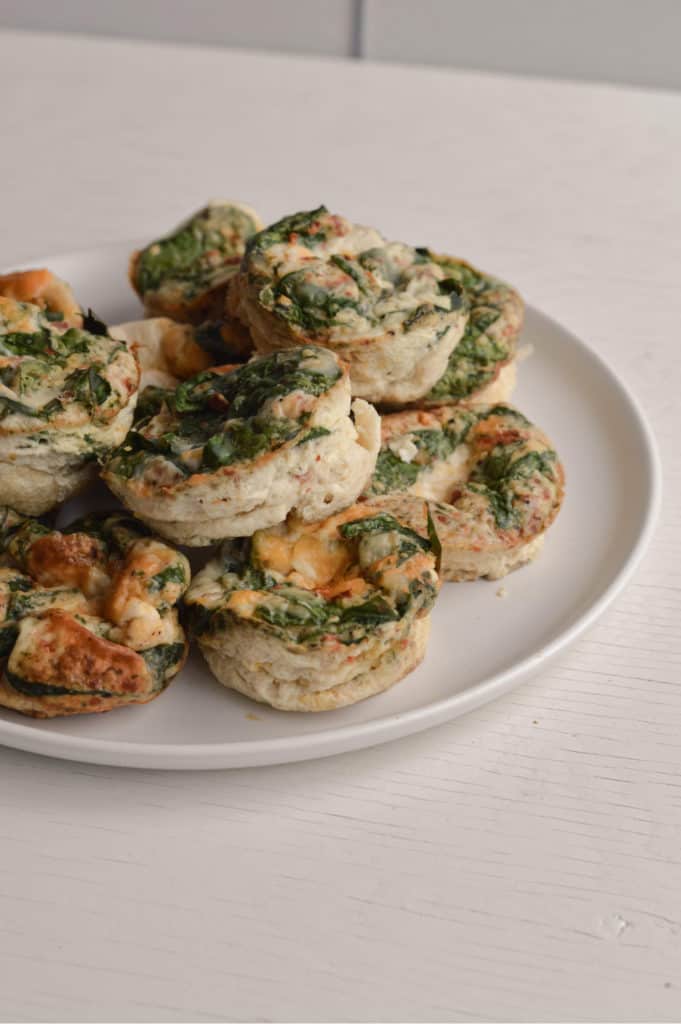 super easy spinach and feta egg cups