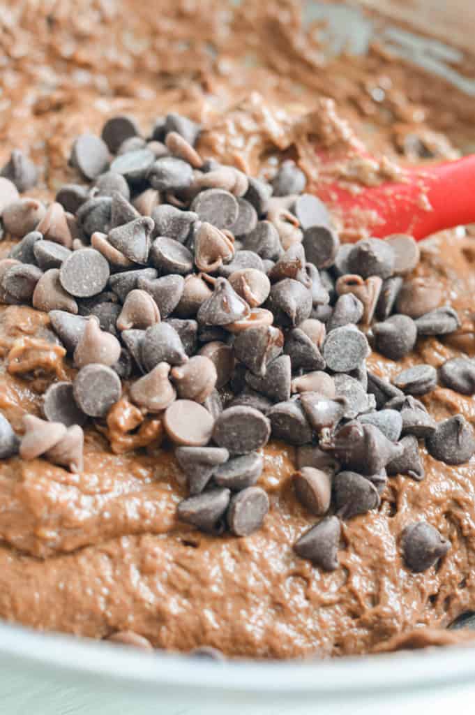 vegan double chocolate banana muffins