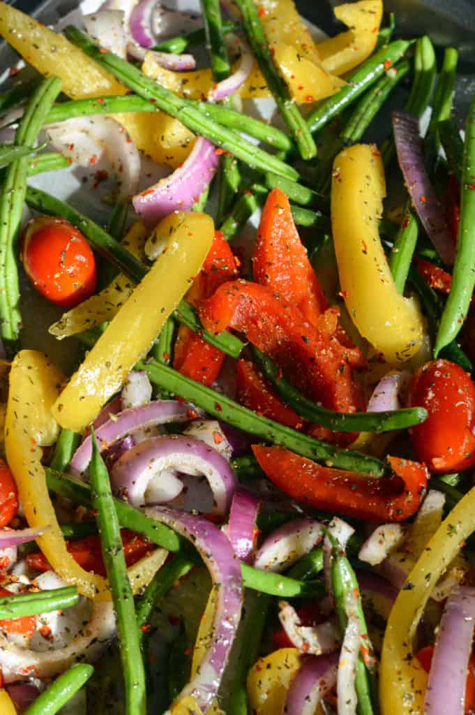 healthy turkey sausage sheet pan dinner