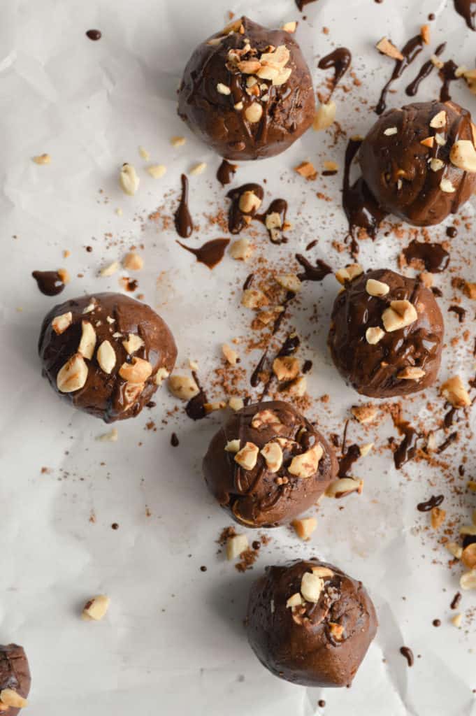 vegan snickers protein balls