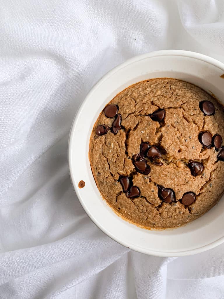 easy blended chocolate chip baked oats