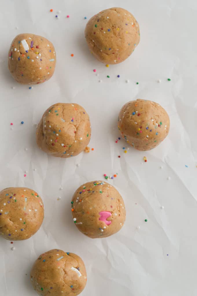 birthday cake protein balls