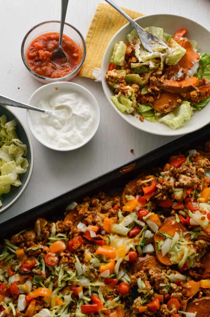 loaded sweet potato nachos