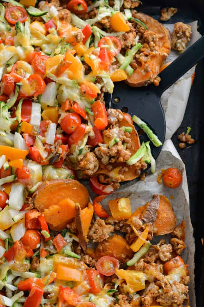 loaded sweet potato nachos