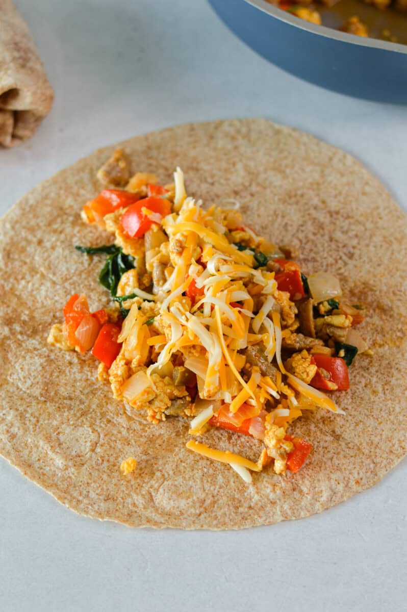 Wrapping up a breakfast burrito.