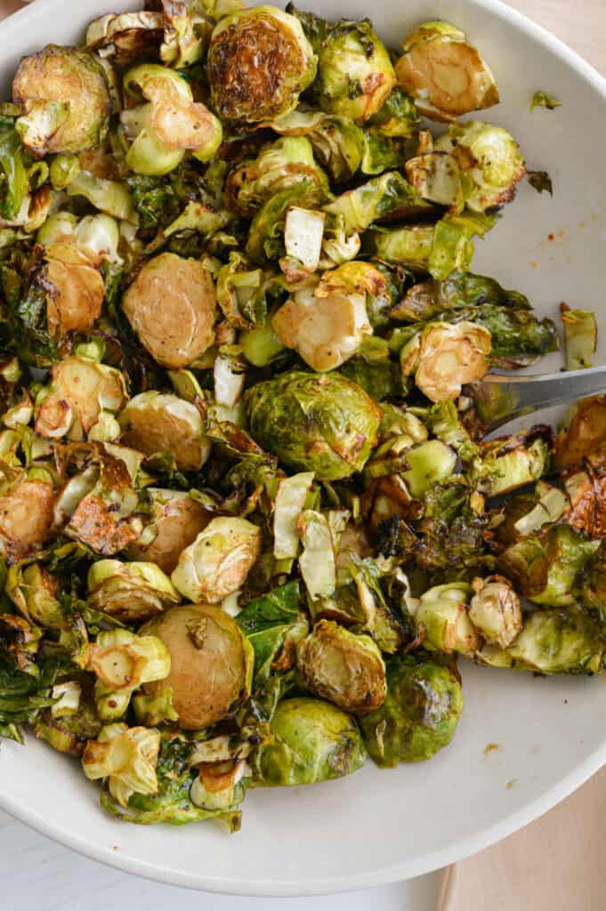 shaved air fryer brussel sprouts