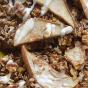 pear oatmeal bake close up
