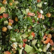 Tossed tahini kale salad.