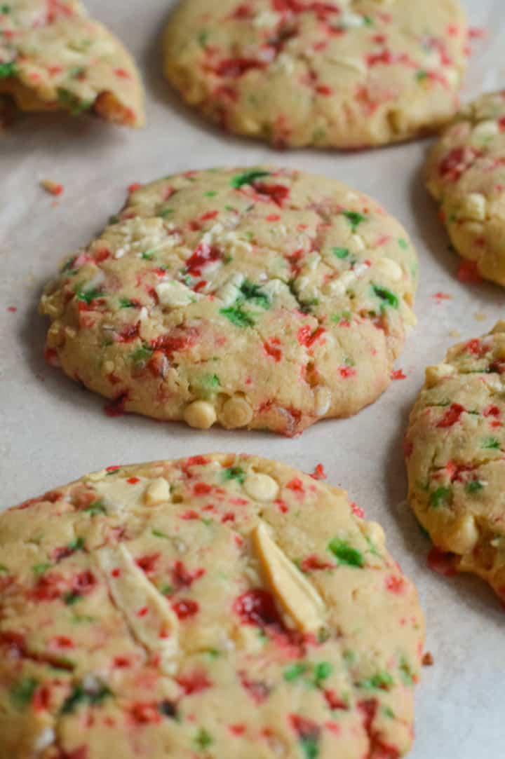 White chocolate peppermint cookies ready to bake