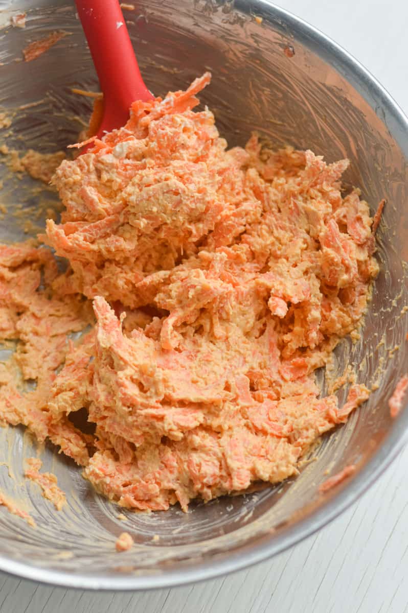 Mixing together ingredients.
