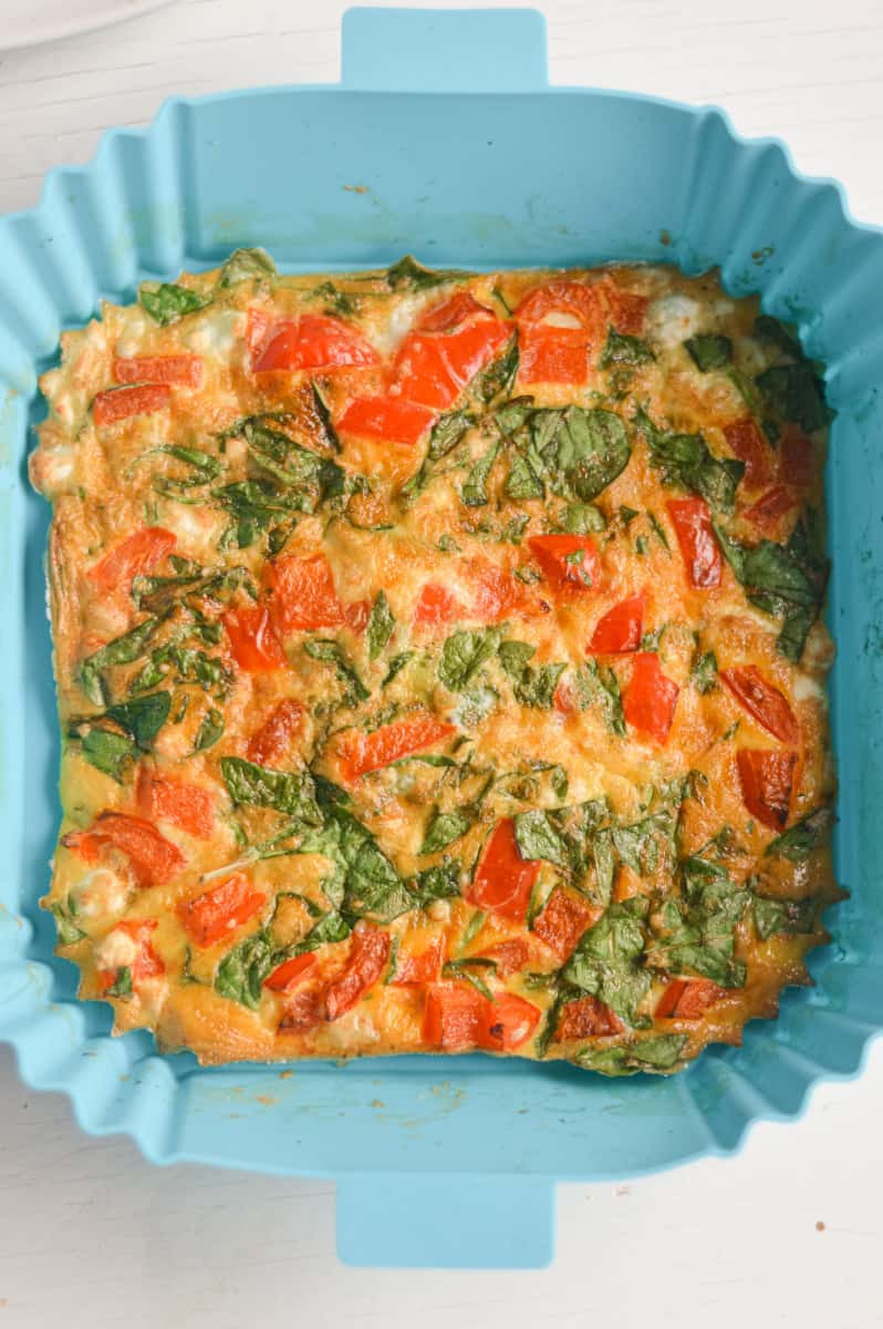 Omelette cooked in air fryer.