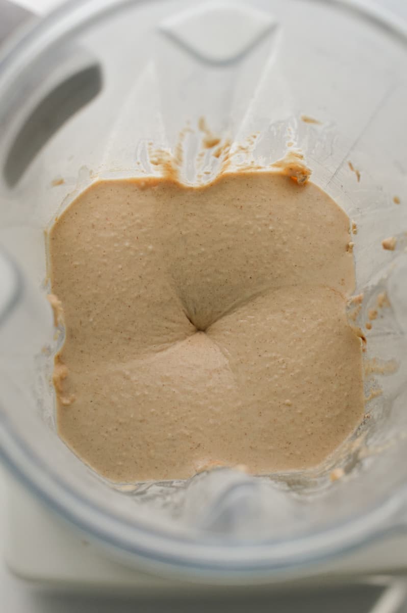 Blending batter for protein powder pancakes.
