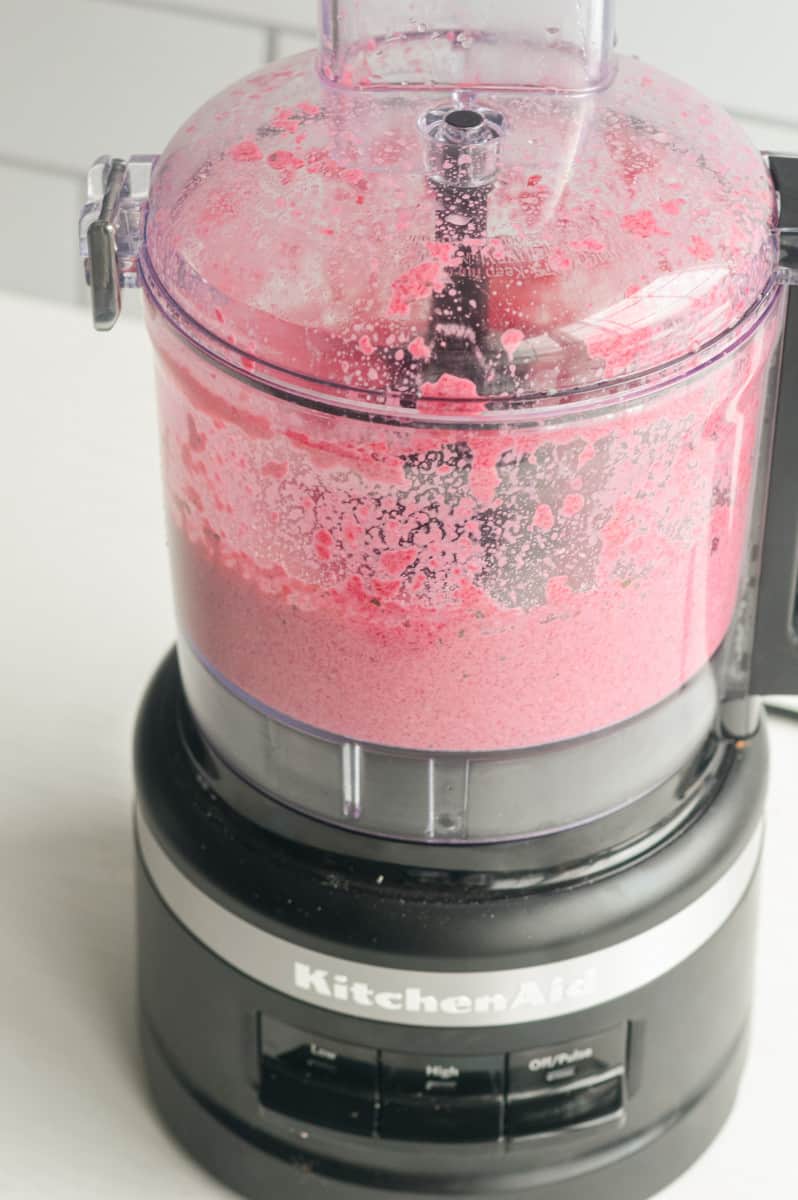 Blending pasta sauce.