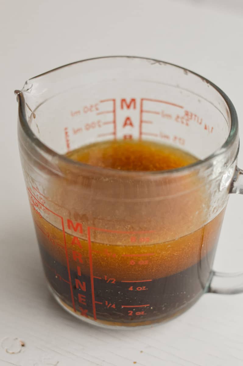 Mixing sesame ginger lime dressing.