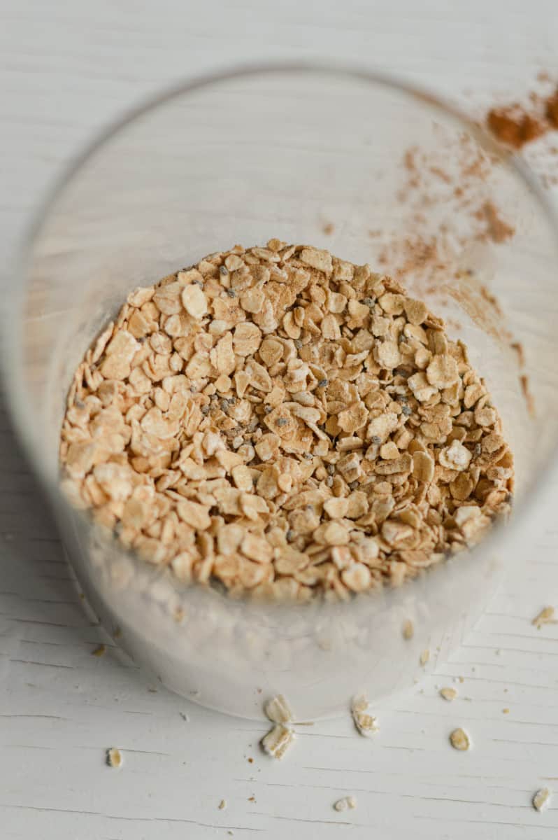 Oats in a jar.