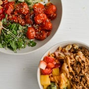 Blended cottage cheese bowls with a sweet and savoury option.