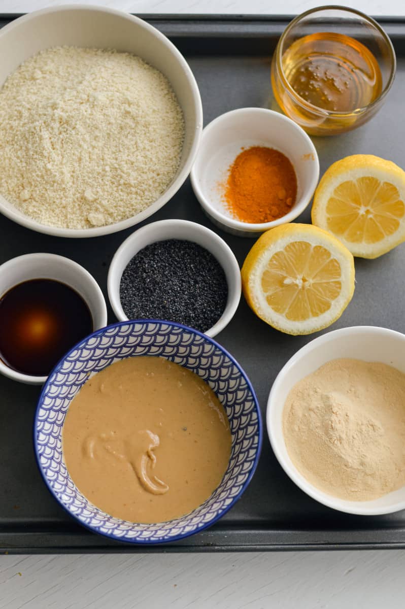 Ingredients for turmeric energy balls.