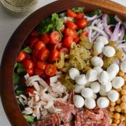 Grinder salad with creamy Italian dressing.