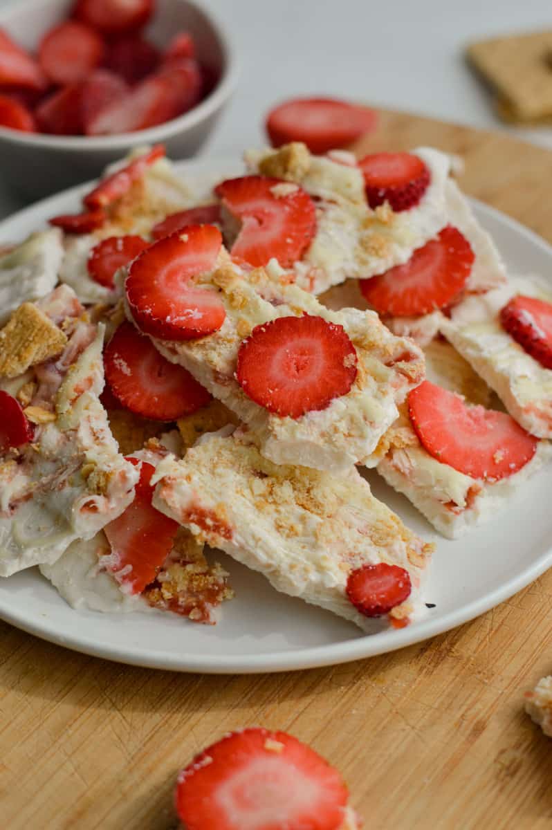 Plate of frozen yogurt bars.