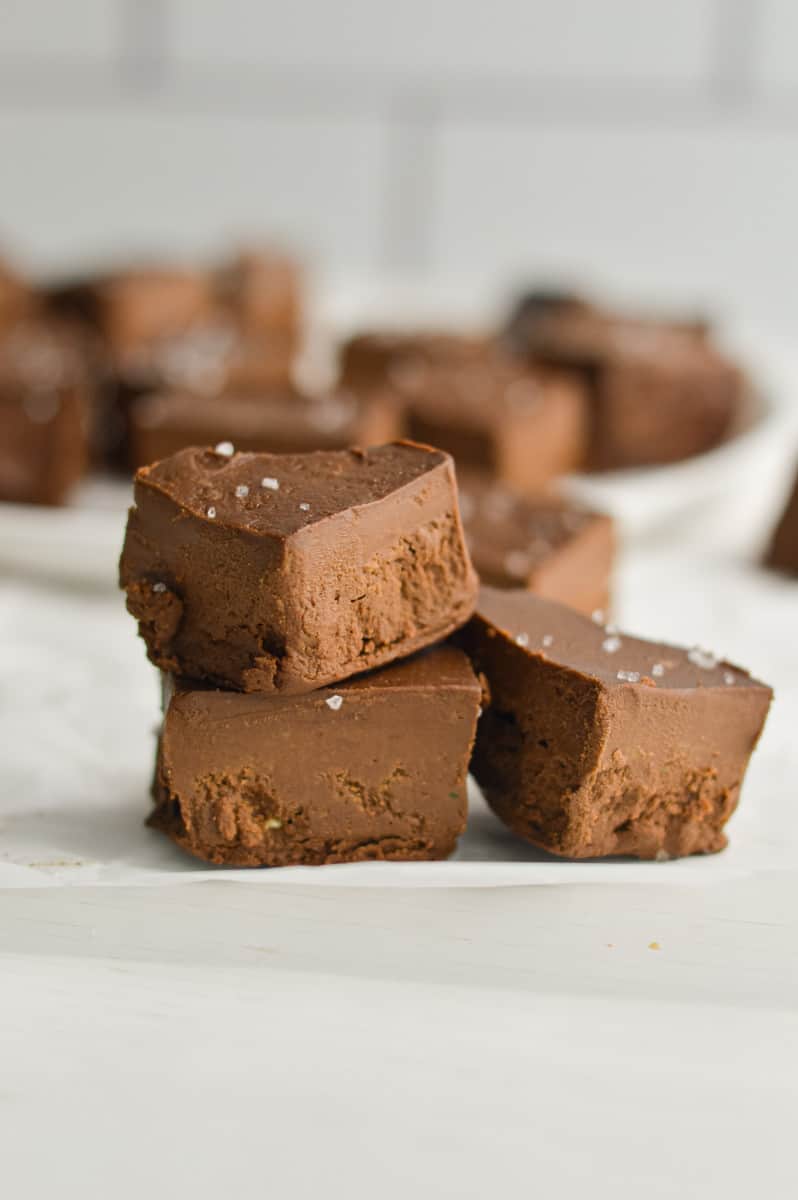 Pile of avocado fudge pieces.