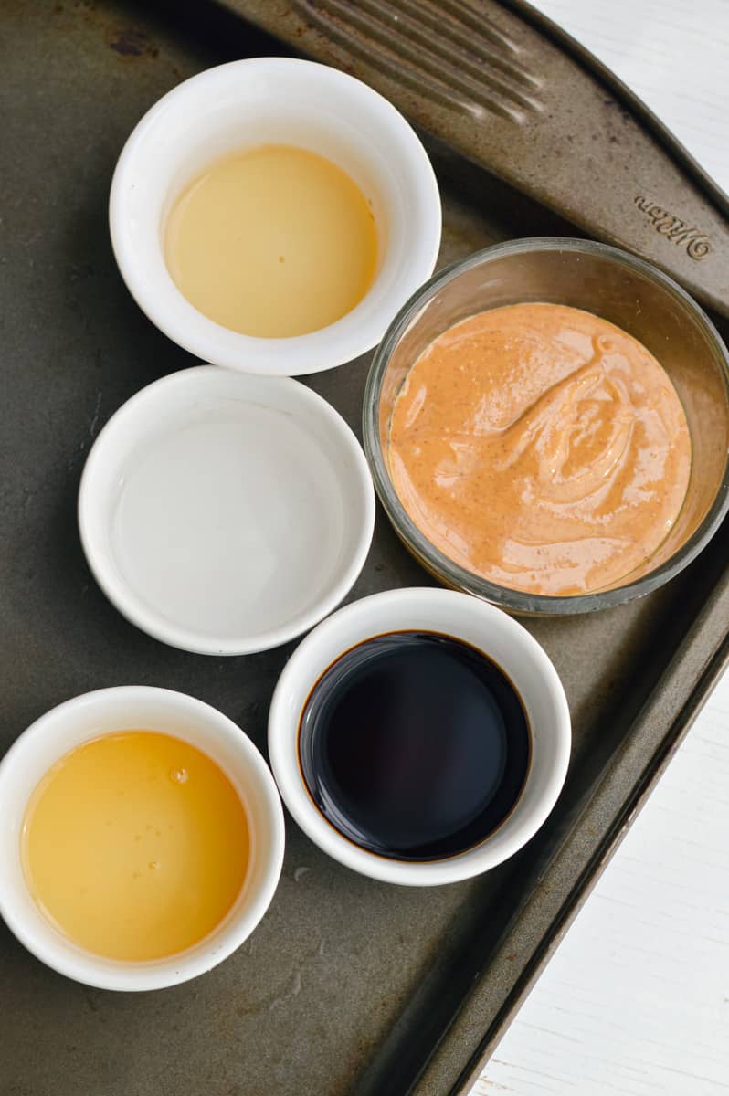 Ingredients for peanut sauce.