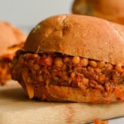 Close up of a vegan sloppy joe.