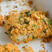 panko crusted cod close up