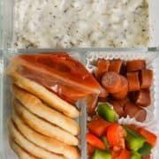 Mini diy pizza lunchable container.
