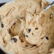 peanut butter yogurt dip close up