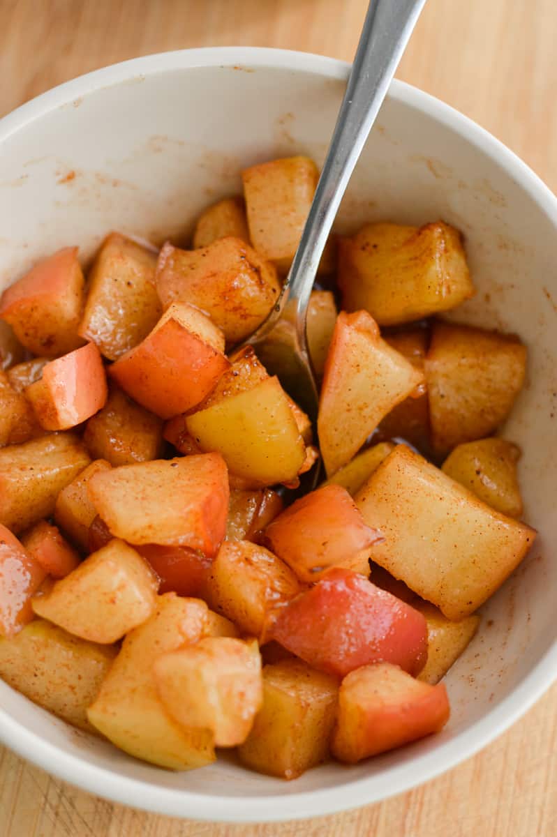 Bowl of cinnamon apples.