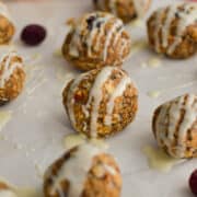 close up of bliss balls