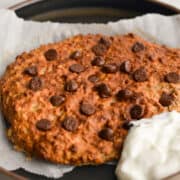 Sir fryer breakfast cookie with greek yogurt.
