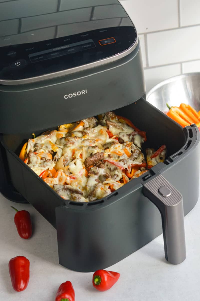 Philly cheesesteak stuffed peppers in cosori air fryer 