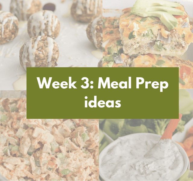 photo collage of 4 recipes perfect for meal prep