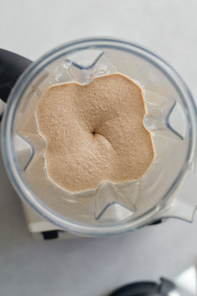 Combining all protein pancake ingredients in a blender