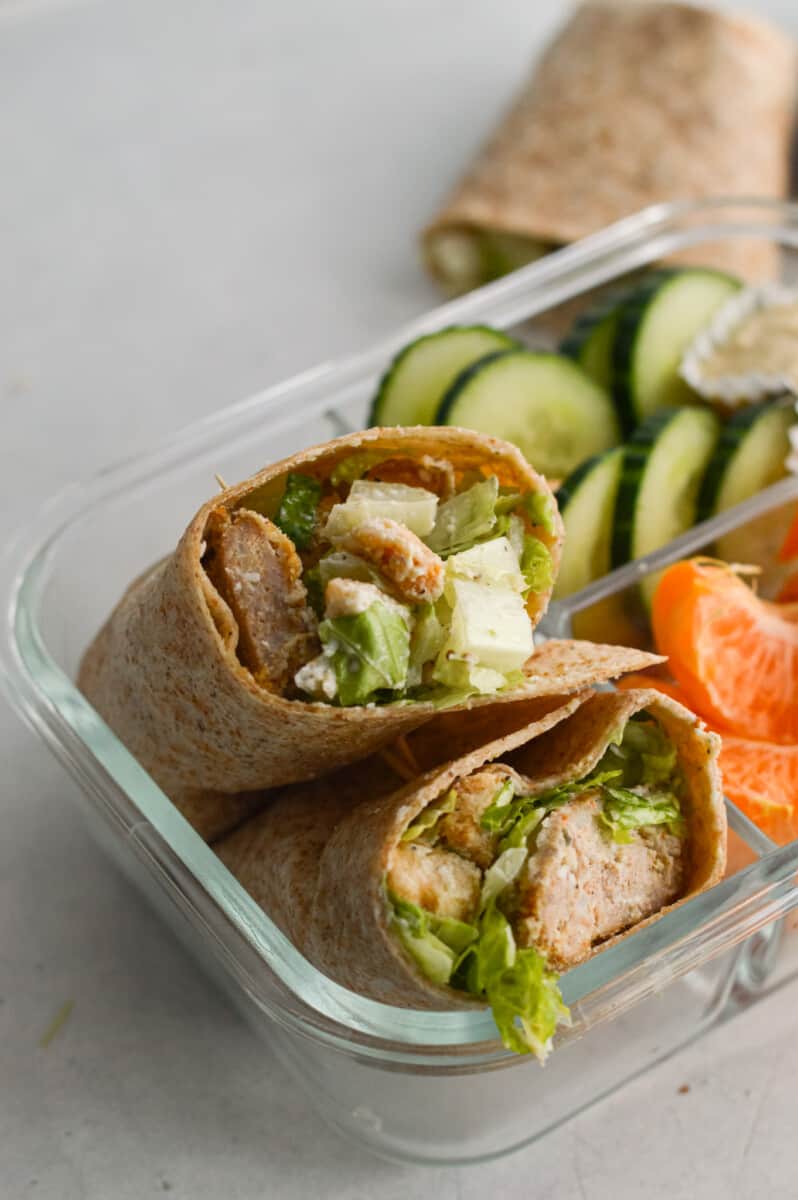 Chicken nugget wrap in an adult lunchable.