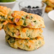 Stack of three protein biscuits.