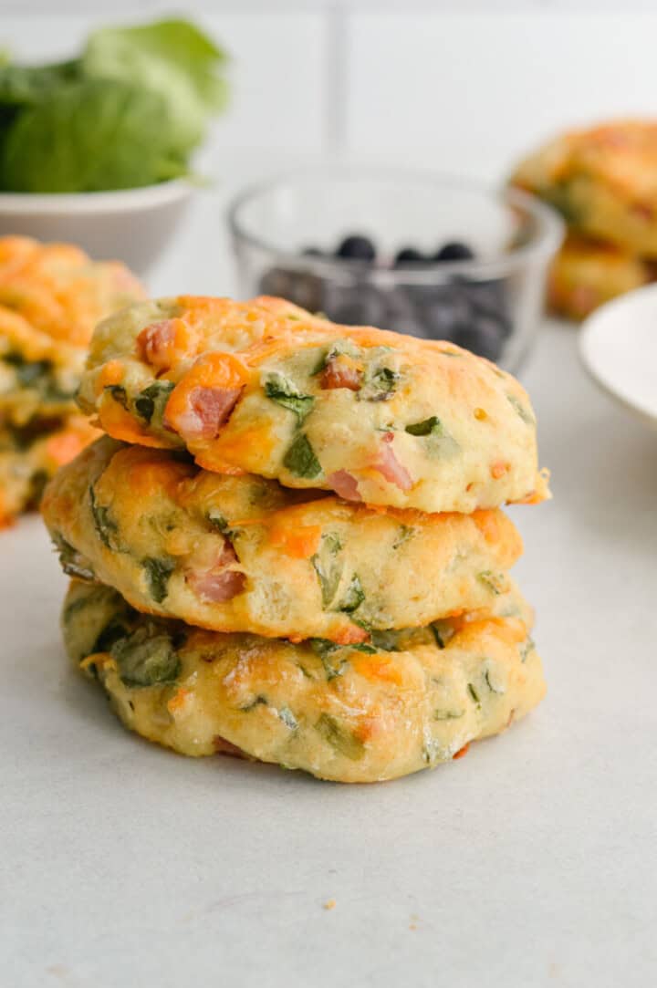 Stack of three protein biscuits.