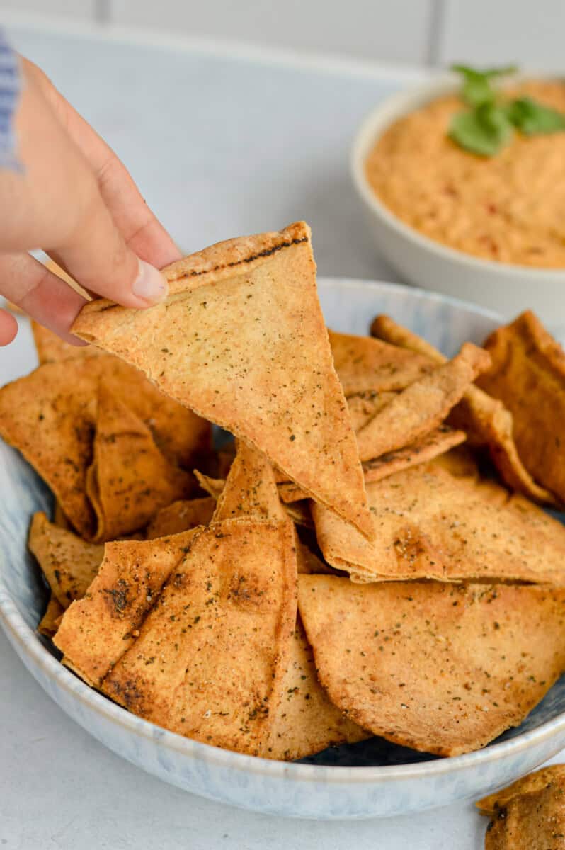 picking up an air fryer pita chip