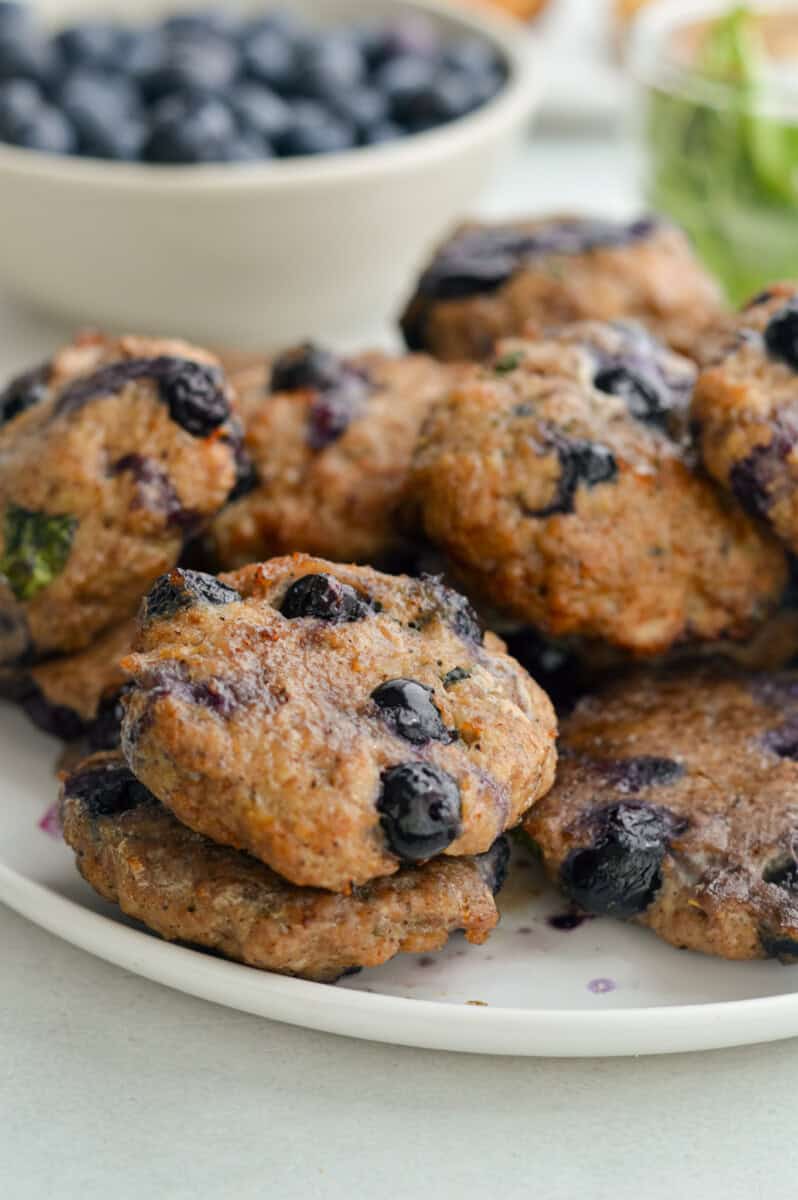 Plate of air fryer sausage patties.