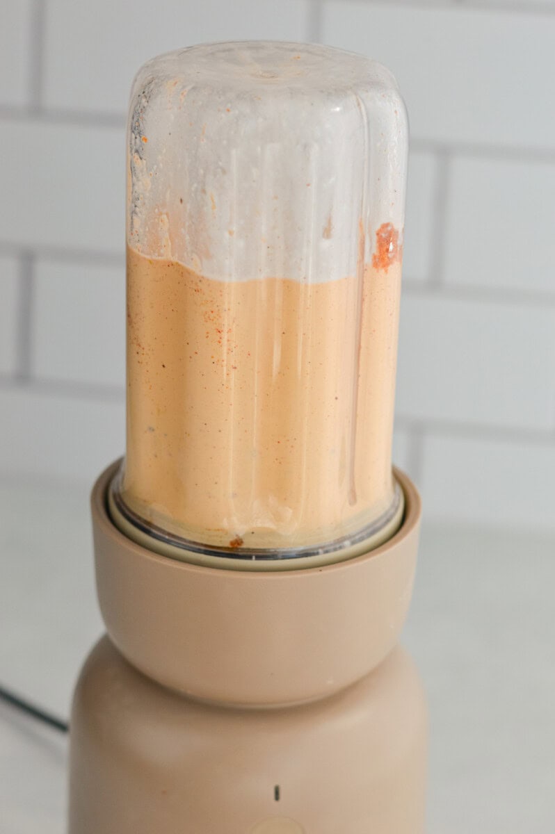 Blending a high protein cottage cheese queso.