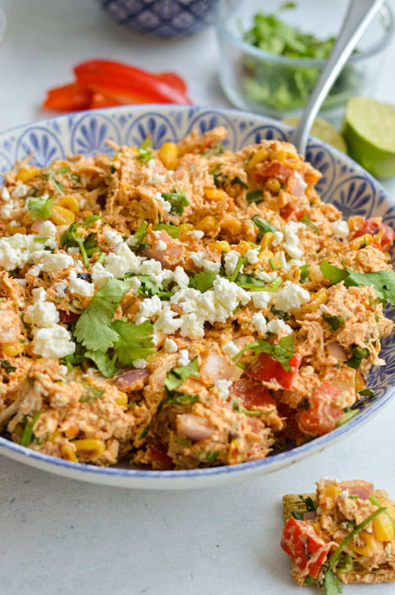 Bowl of Mexican chicken salad.