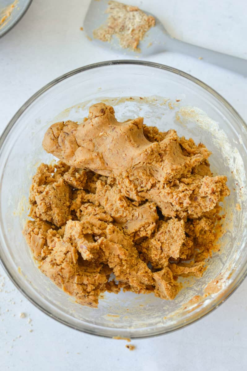 Bowl of protein bar mixture.