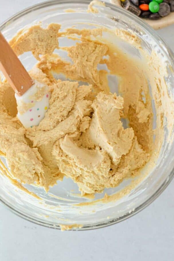 Bowl of cookie dough.