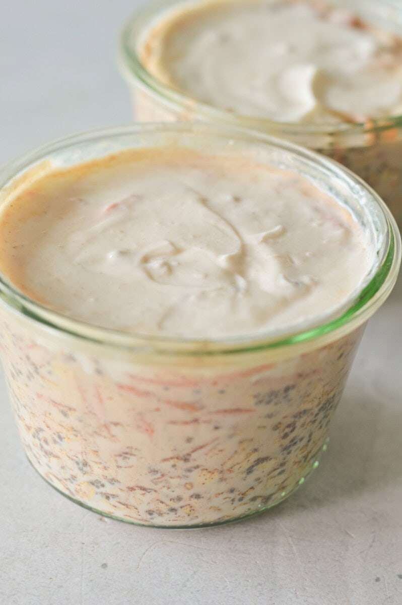 Carrot cake overnight oat base.