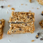 Two pieces of gluten free granola bars.